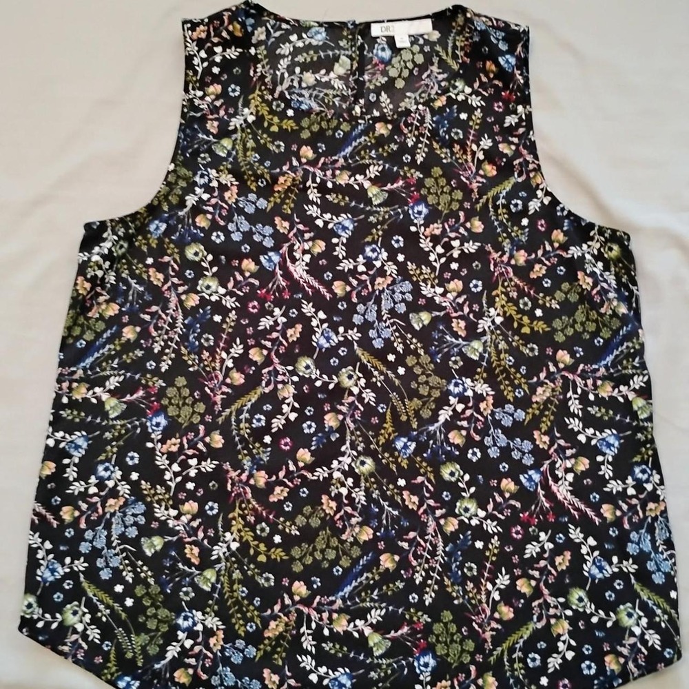 'DR2 Sleeveless Floral tank lightweight peasant summer boho indie fairy Preppy